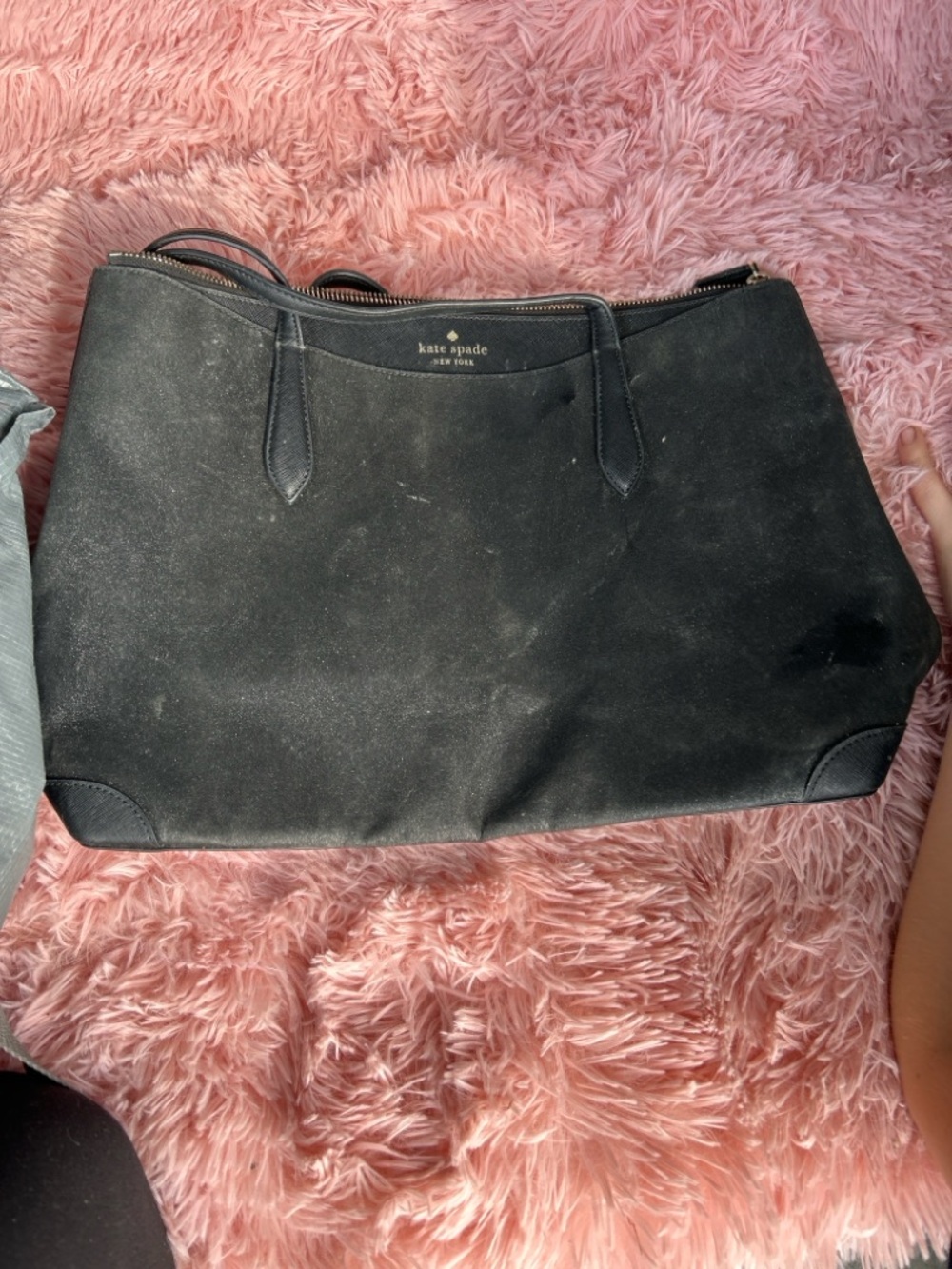 kate spade black glitter tote